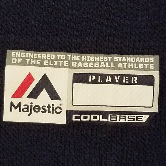 Majestic Detroit Tigers Jersey T-Shirt Mens Size L Blue Slim Fit - Picture 6 of 7